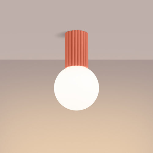 Sollux Lighting Plafondlamp HALO perzik IP44 - 12x12x21cm