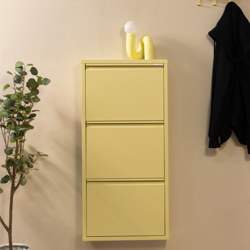 Spinder Design schoenenkast Billy 3 - Butter Yellow - 6 paar schoenen - Exclusief voor vtwonen!!