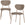 WOOOD eetkamerstoelen Valor - Polyester - Bruin - Set van 6