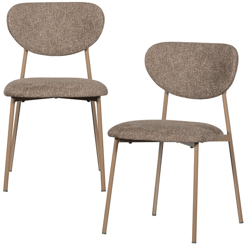 WOOOD eetkamerstoelen Valor - Polyester - Zand- Set van 2 - vtwonen shop