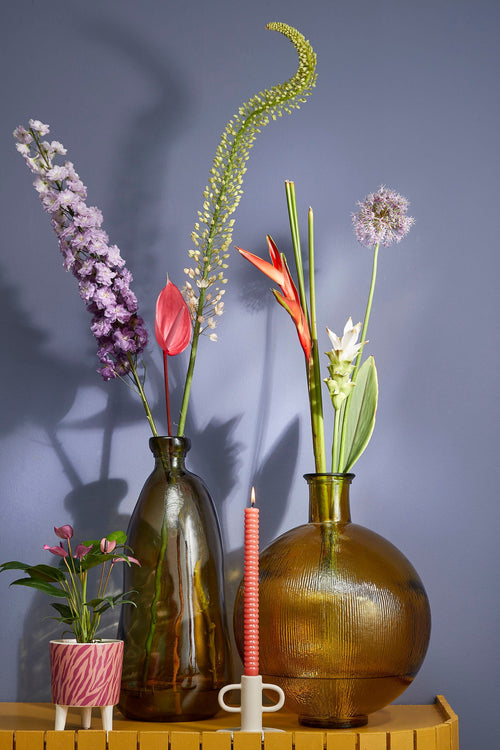 Mica Decorations Pinto Vaas - H51 x Ø22 cm - Gerecycled Glas - Taupe