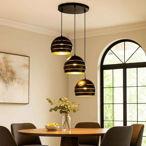 Freelight hanglamp Djarin - 3 lichts - 50  x 150   cm - zwart goud - vtwonen shop