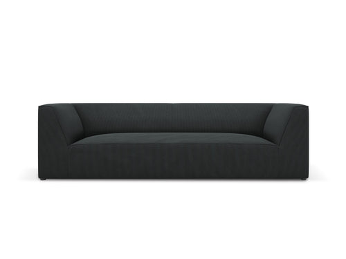 Micadoni Bank Ruby 3-zits, ribfluwelen, zwart - 93x232x69cm
