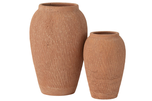 J-Line vaas Kaia Terracotta - keramiek - bruin - large - 34.5 cm hoog - vtwonen shop