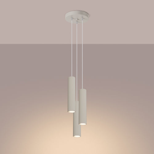 Sollux Lighting Hanglamp KARBON 3P beige - 19,5x19,5x108cm