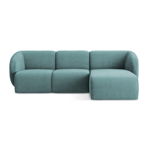 LaMiaSofa hoekbank rechts Cervo - chenille stof - jeans - 248x166x87