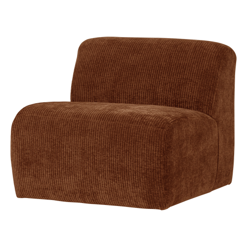 WOOOD 1-zits bank Mojo Base - Ribstof - Roestbruin - 74x84x97