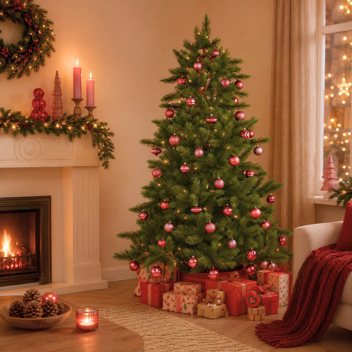 Triumph Tree Wyoming Kerstboom - Kunstboom met 993 Dennentakjes van Hard PVC - Kerstversiering voor Binnen - Boom met Inhaakconstructie - H215 x Ø145