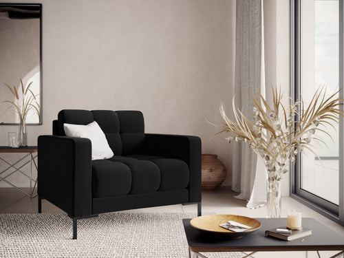 Cosmopolitan Design Fauteuil Bali flueel, zwart - 96x87x75cm