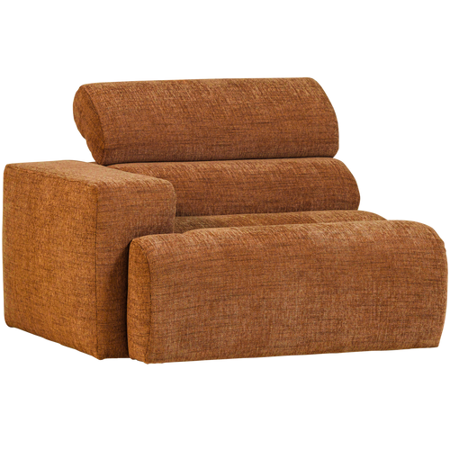 WOOOD 1-zits element bank arm links Novi - Polyester - Oranje Melange - 86x109x113 - vtwonen shop