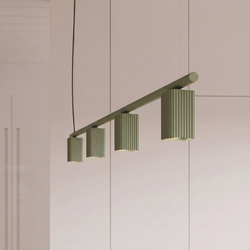 Sollux Lighting Kroonluchter RAYO 4 olijfgroen - 122x6x208cm