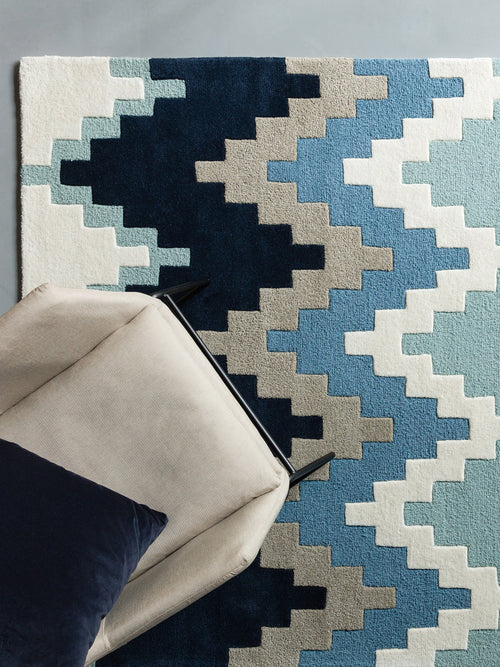 Vloerkleed MOMO Rugs Matrix MAX70 Cuzzo Blue 200x300 cm - vtwonen shop