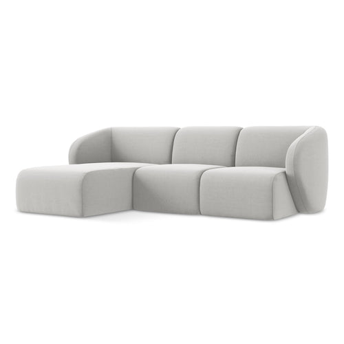 LaMiaSofa hoekbank links Cervo - velours - zilver - 248x166x84