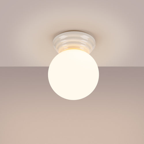 Sollux Lighting Plafondlamp ZORI wit IP44 - 12x16x12cm