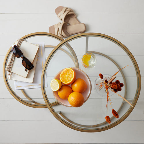 Light & Living bijzettafel DUARTE - Ø50x52cm - goud - Set van 2