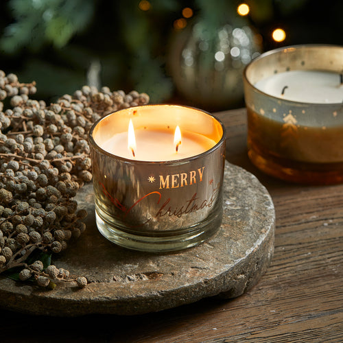 Rivièra Maison Merry Christmas Scented Candle S - Glas, Paraffine - Zilver - vtwonen shop