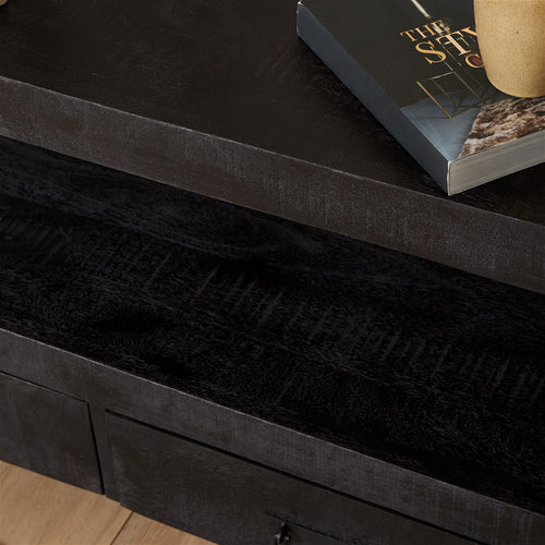 StarFurn Tv-meubel Boaz - Rechthoek Zwart Hout - 100x45x60cm - vtwonen shop