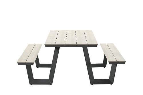 Bell picknick set - 200x178 cm - carbon black - light teak vironwood