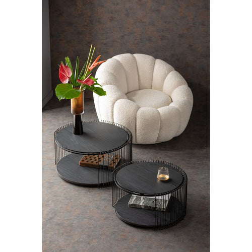 Kare Design Salontafel Wire Double zwart hout (2/Set)