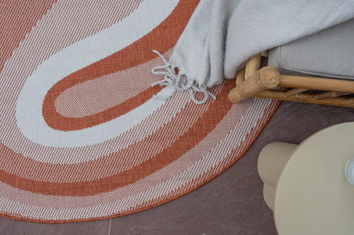 Interieur05 Organisch gevormd buitenkleed Loop Stone Roest - 200 x 290 cm