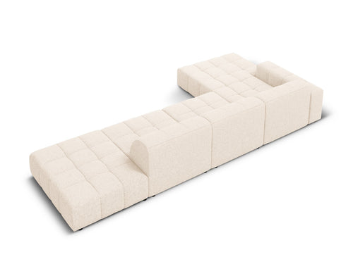 Cosmopolitan Design linker hoekbank Chicago 5-zits, chenille lichtbeige - 167x348x78cm