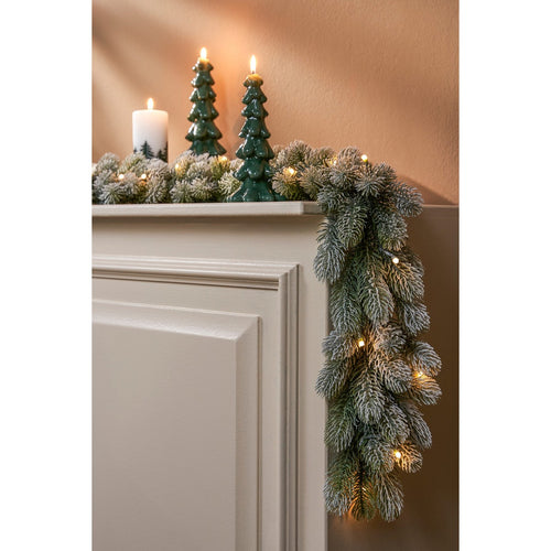 Black Box Trees Nigata Guirlande met Warm Witte LED Verlichting - L180 cm - Groen Frosted