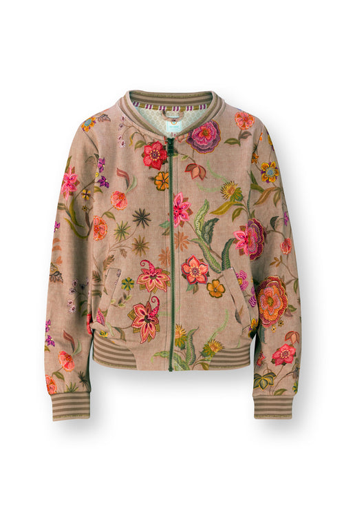 Pip Studio - Nicos Vest met Rits Dames - Coco Flower - Zand - M - vtwonen shop