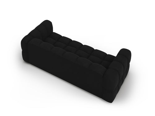 Cosmopolitan Design Modulaire bank Sky 4-zits, flueel, zwart - 102x244x70cm