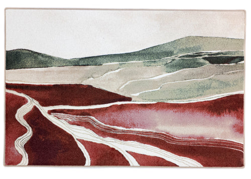Vloerkleed MOMO rugs x NOŪRA studios - Horizon Bordeaux/Green 300x400 cm