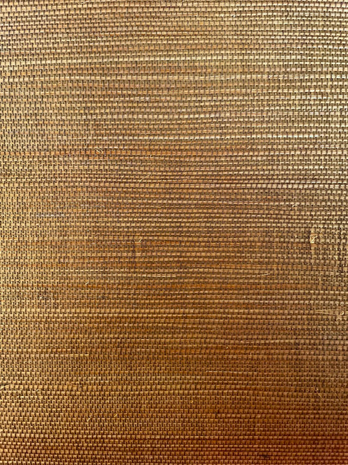 Natuurlijk behang sisal warm goud metallic