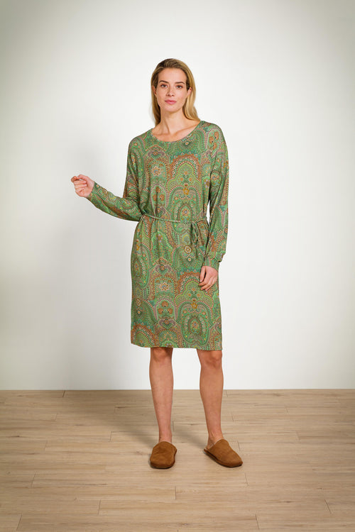 Pip Studio - Dido Nachthemd Lange Mouw Dames - Jabali - Groen - XL - vtwonen shop