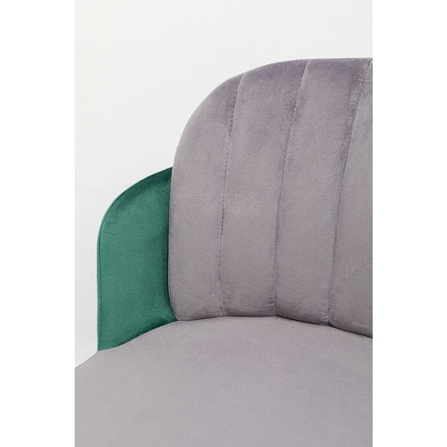 Kare Design Barkruk Hojas - fluweel - grijs en groen