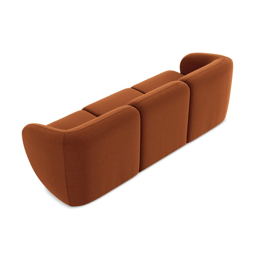 LaMiaSofa 3-zits bank Cervo - velours - terracotta - 244x94x75