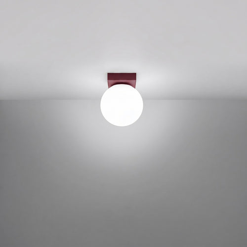 Sollux Lighting Plafondlamp YOLI 1 bordeaux - 12x12x14,5cm