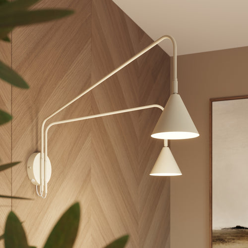 Sollux Lighting Wandlamp NOX 2 beige met schakelaar - 150x80x30cm