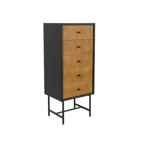 Housecraft Living Coztilla Kast/ Opbergkast Hoog Zwart/ Bruin - vtwonen shop