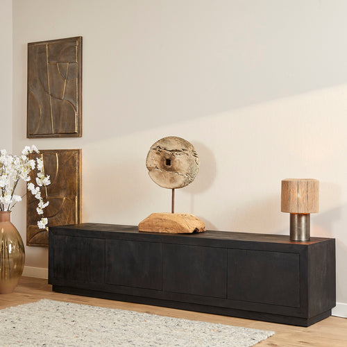 StarFurn Tv-meubel Brussel - Zwart Hout - 200x42x46cm - vtwonen shop