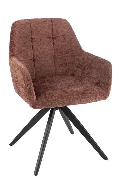 J-Line stoel Louna - ijzer/acryl - bruin