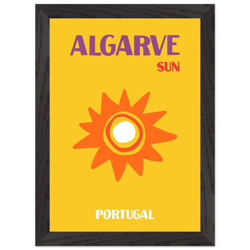 Artfulprints Poster met Lijst Portugal - Algarve   - A4 21x29.7 cm - Geel