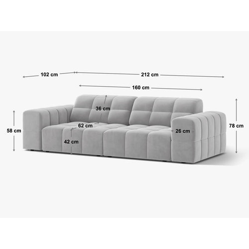 Cosmopolitan Design - Bank Chicago 3-zits, chenille geld - 102x212x78cm