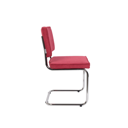 Zuiver Ridge Rib Eetkamerstoelen Rood - Set van 2 - vtwonen shop