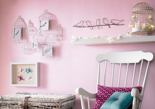 Art for the Home Metal Art - Vogeltjes op draad - Donkergrijs - 60x12,5cm - vtwonen shop