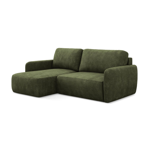 LaMiaSofa hoekbank links Corle - chenille stof - olijf - 207x148x86