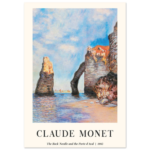 Artfulprints  Claude Monet - The rock needle and the porte d'aval   poster 70x100 cm - vtwonen shop