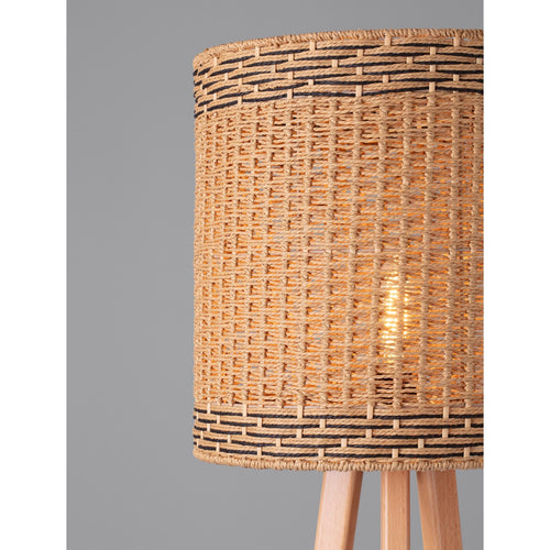 Nova Luce PLETTE Statief vloerlamp naturel, zwart E27 1x12W