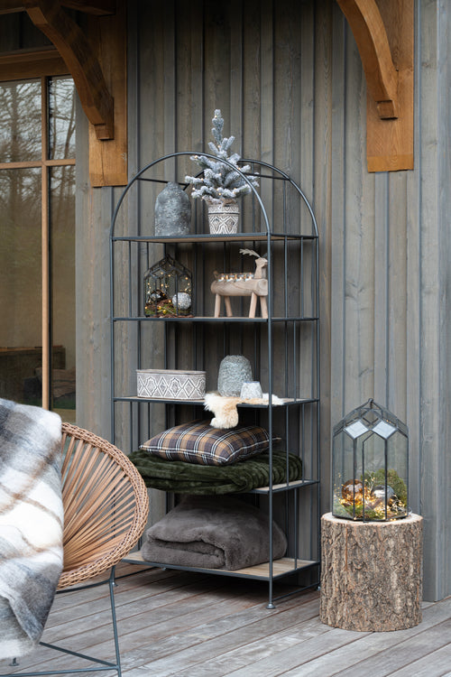 J-Line rek Ronde - metaal/hout - bruin - set van 2 - vtwonen shop