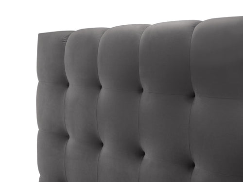 Cosmopolitan Design Opbergbed met hoofdeinde Bali 160x200cm, flueel, grijs - 230x185x125cm