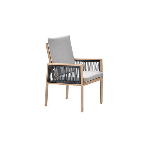 Decala dining fauteuil - aluminium - light teak look - desert sand - vtwonen shop