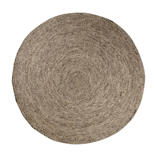 Interieur05  vloerkleed Gapo -grij- gemeleerd -rond /wollen- 150 x 150 cm