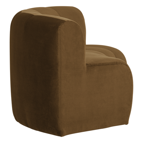 WOOOD eetbank halfronde hoek rug Mojo Base - Velvet - Honinggeel - 83x152x76